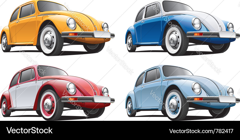 Vintage classic vw beetle vector