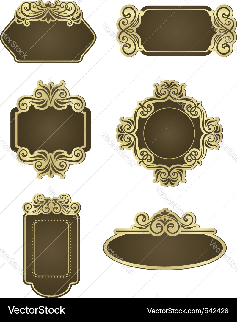 Description set of retro frames for wedding templates