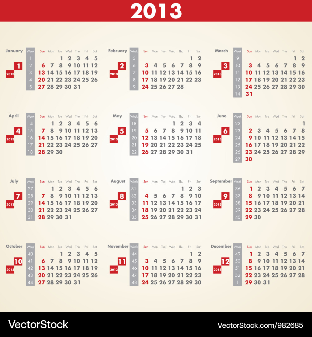 2013 Calendar on 2013 Calendar Vector 982685 By Marius1987