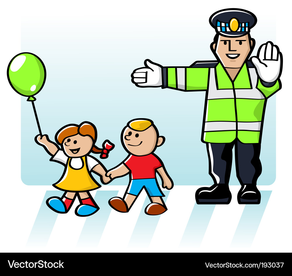 Free Vector Traffic on Kids Crossing The Road Vector 193037 By Zitramon