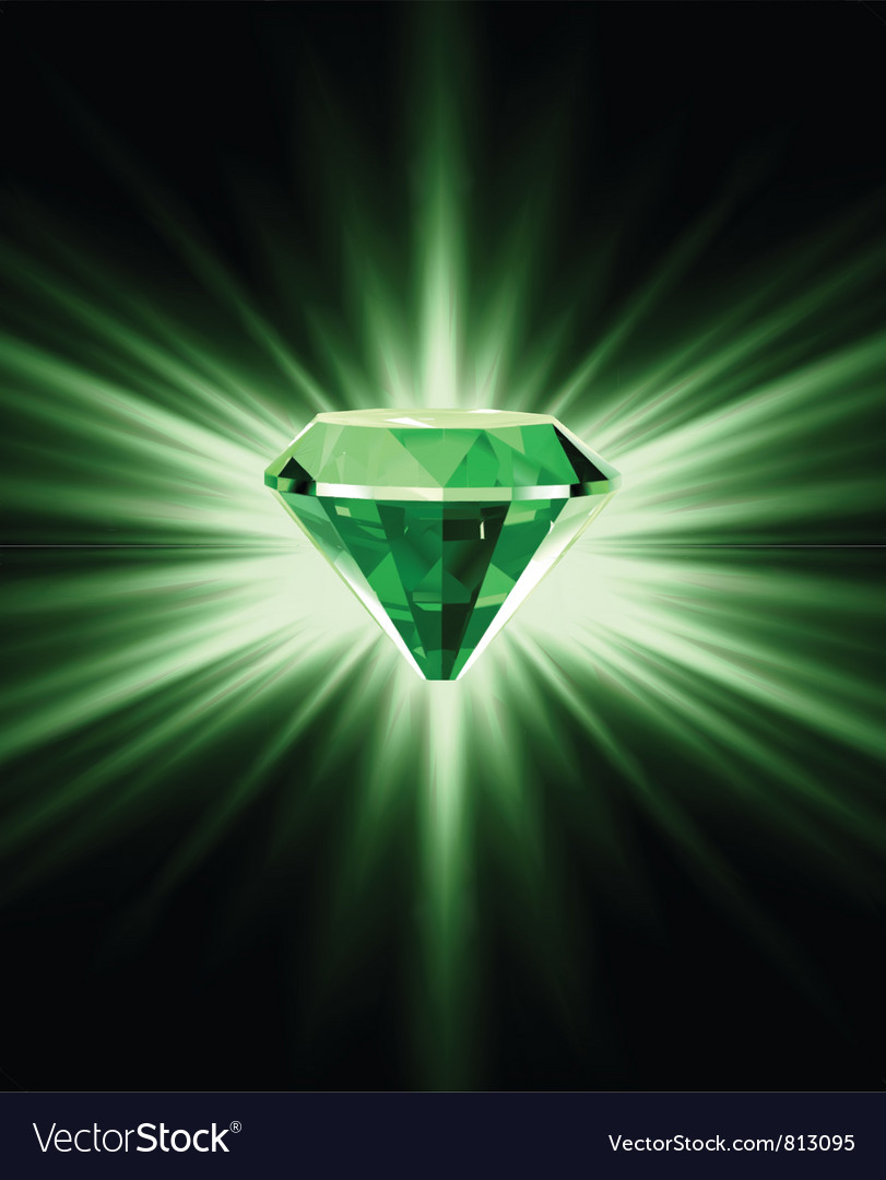 Beautiful green crystal background vector