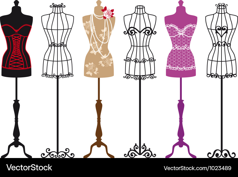 Free  Vector on Vintage Fashion Mannequins Vector 1023489   By Amourfou