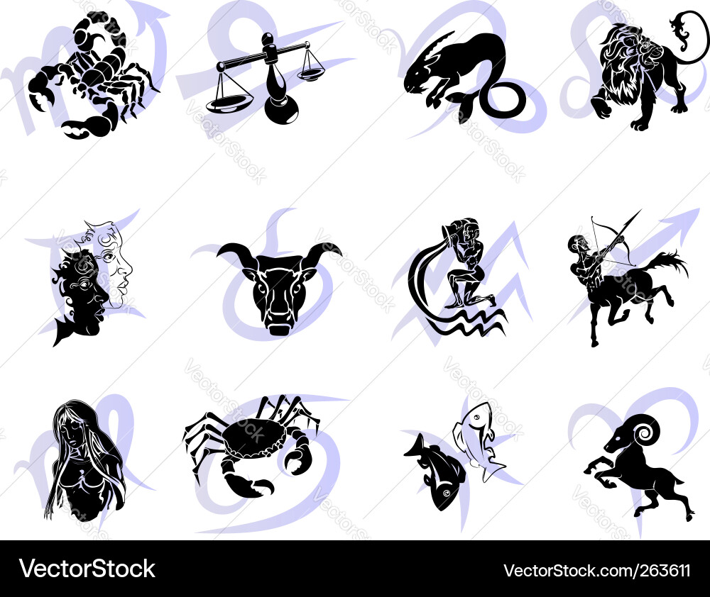 Horoscope zodiac star signs vector