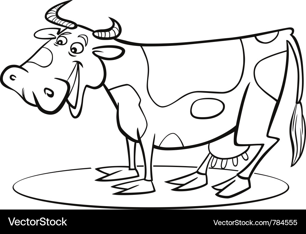  Coloring Pages on Coloring Page Of Funny Farm Cow Vector 784555 By Igor Zakowski