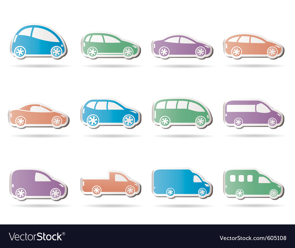 Free Vector Traffic on Different Types Of Cars Icons Vector 605108 By Stoyanh