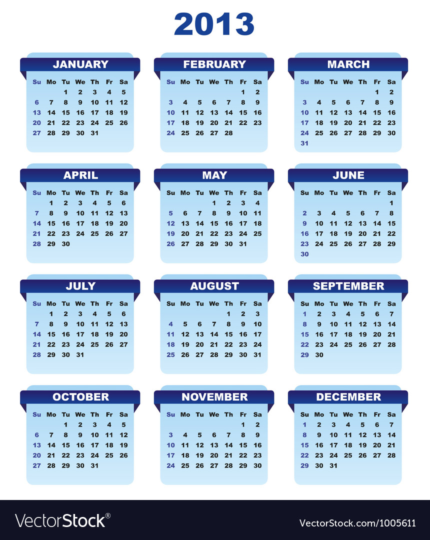 Stock Vector on 2013 Calendar Vector 1005611 By Jam Design