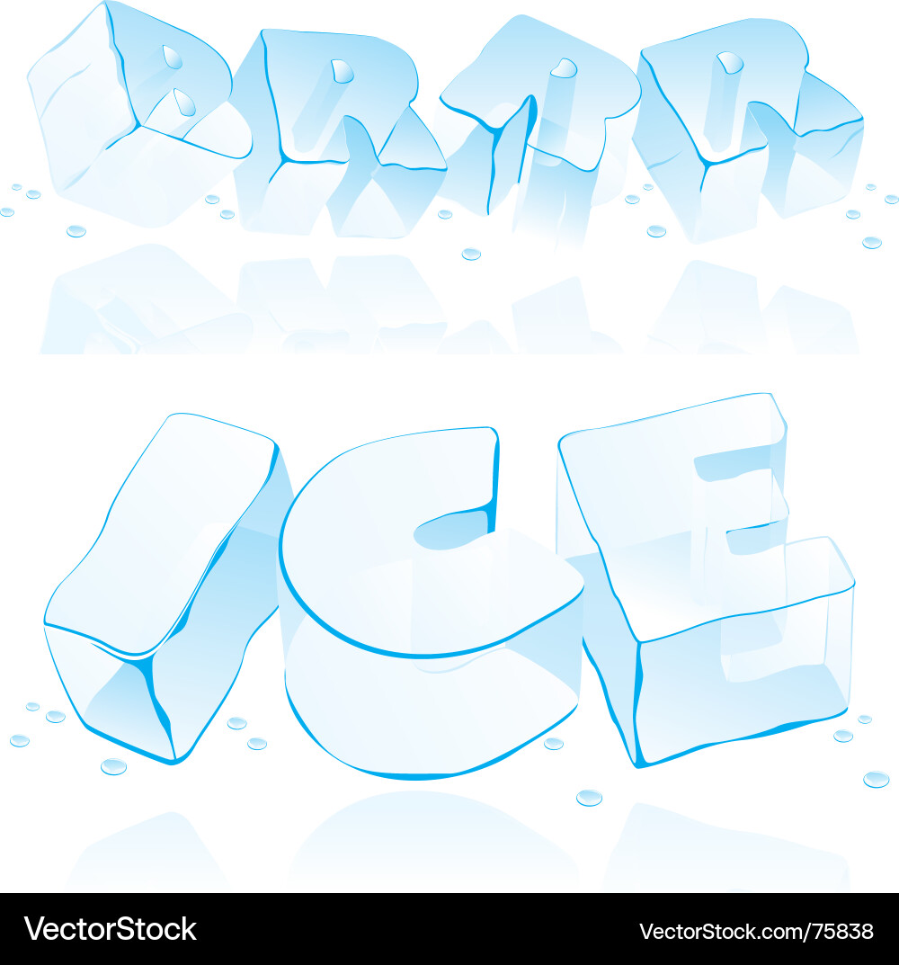 Vector Fonts on Ice Cube Letters Vector 75838   By Pilgrim