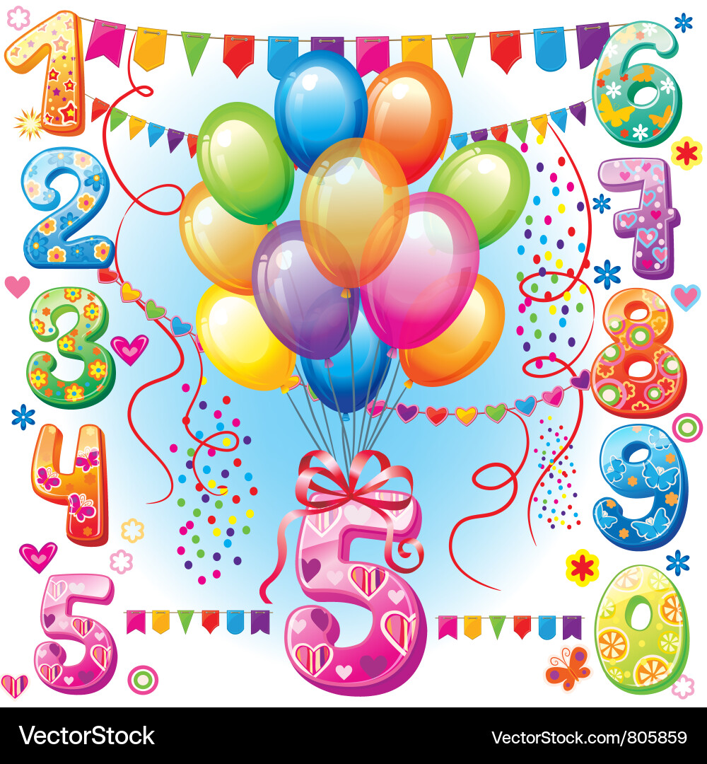 Carnival Birthday Cakes on Happy Birthday Balloons Vector 805859   By Wikki33