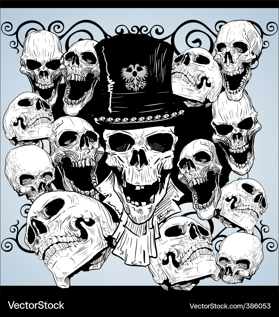 Skull tattoo wallpaper vector