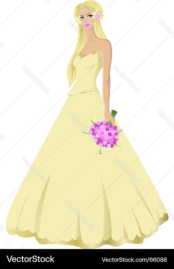 Woman in a wedding dress vector