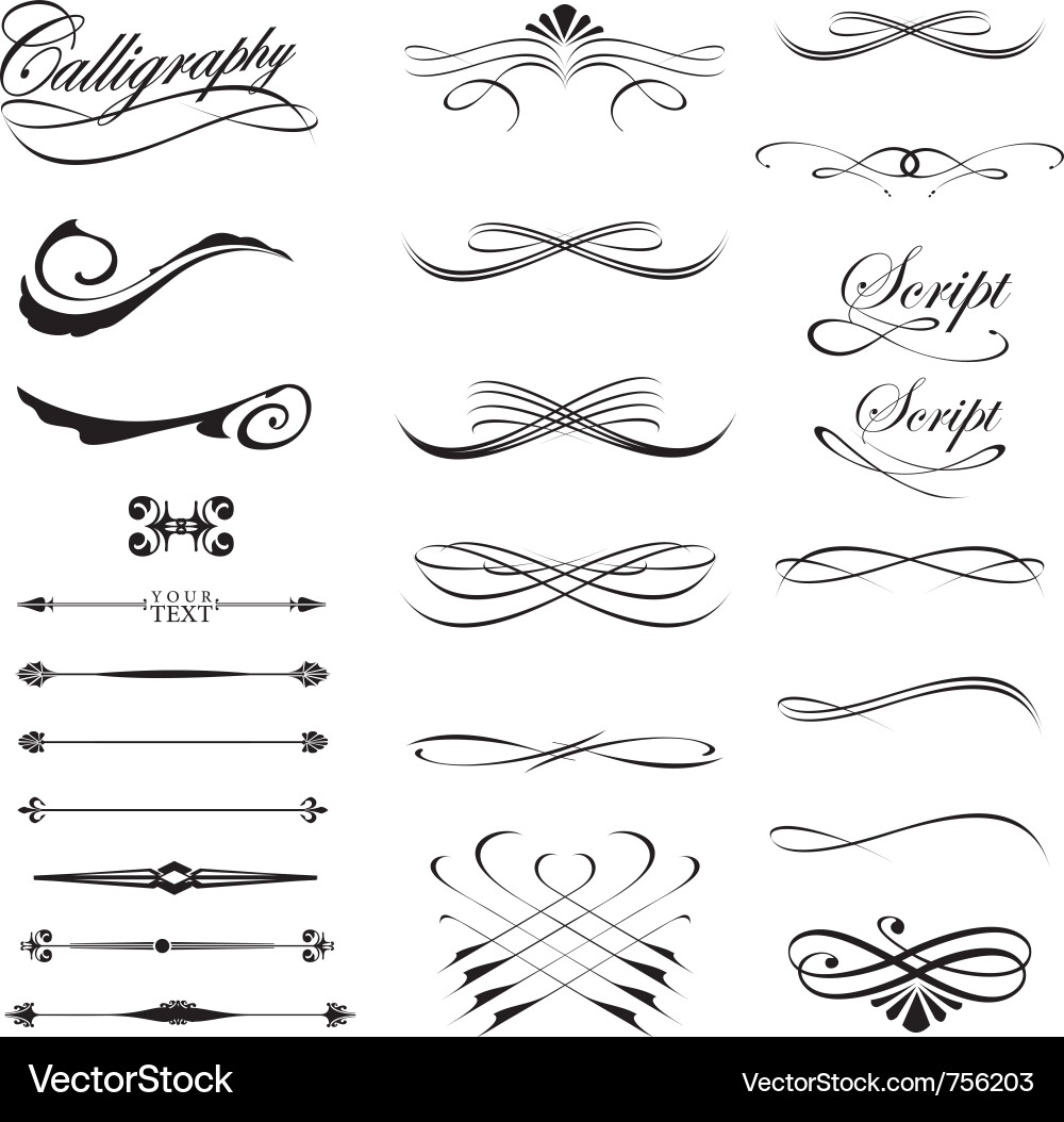 Stock Photos Free on Calligraphy Lines And Dividers Vector 756203 By Jroblesart