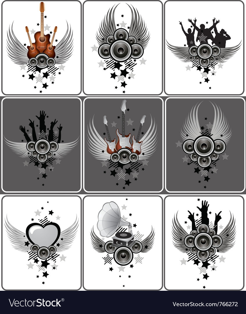 Set of musical designs vector