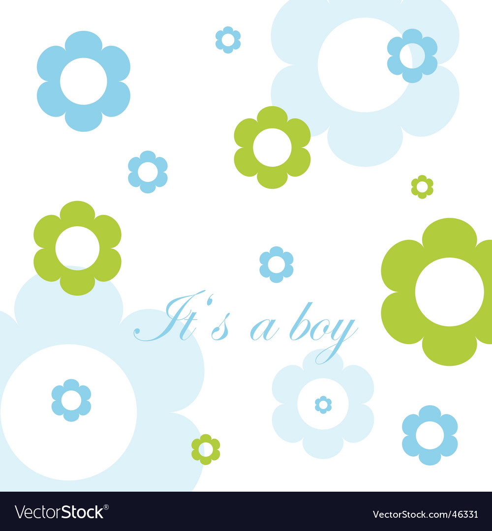 Baby Photo Announcement on Baby Boy Arrival Announcement Card Vector 46331 By Leonart