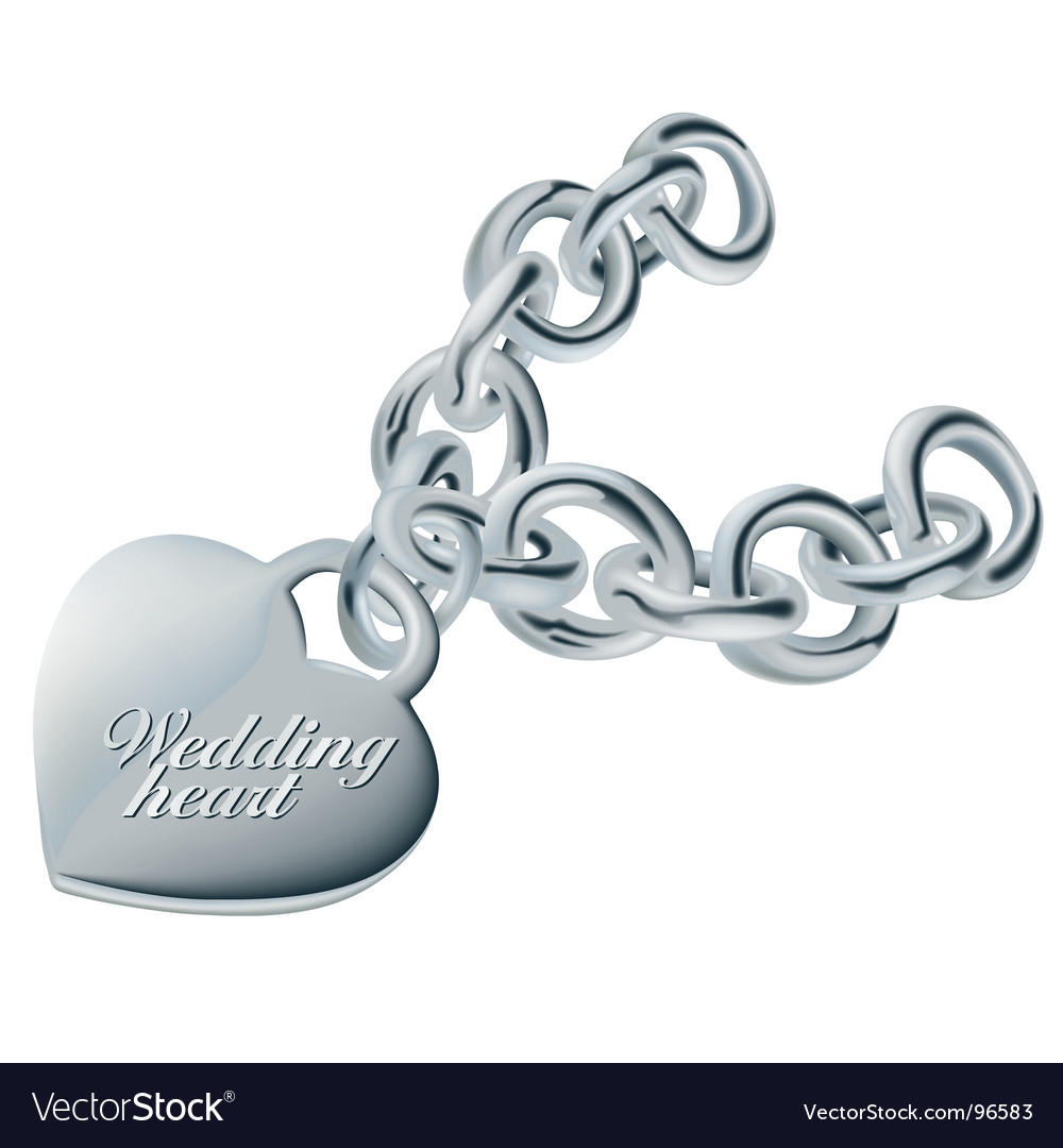 Wedding heart silver vector