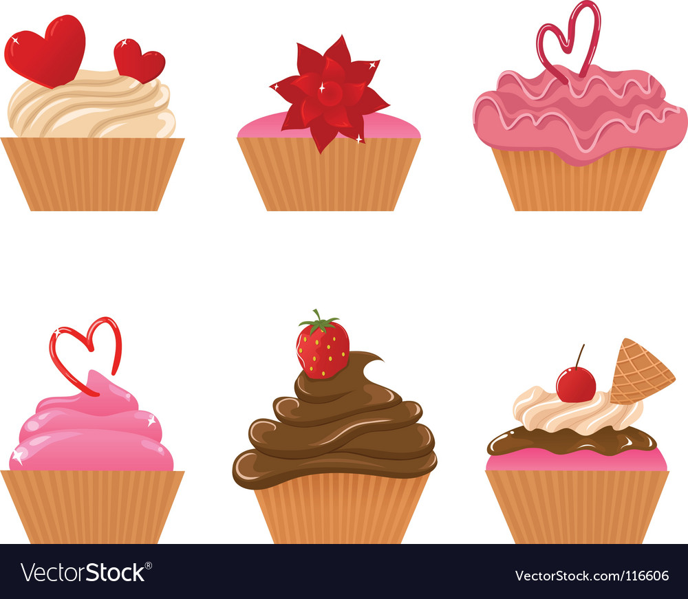 سكرابز كيكات دون تحميل Valentine-cupcakes-vector