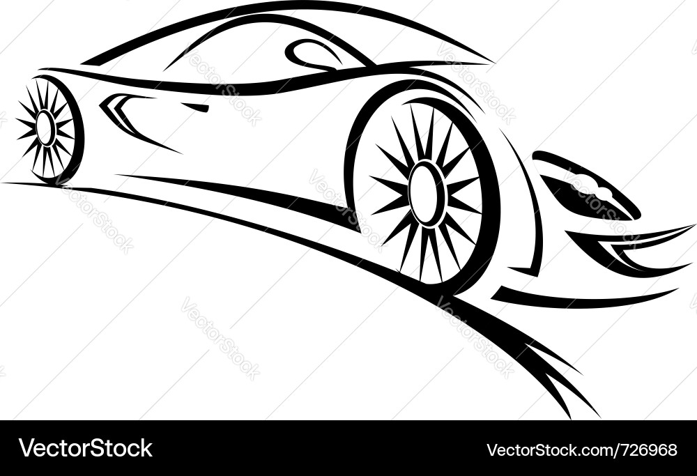 Vector Auto Racing Graphics on Racing Car Sketch Lines Vector 726968 By Seamartini
