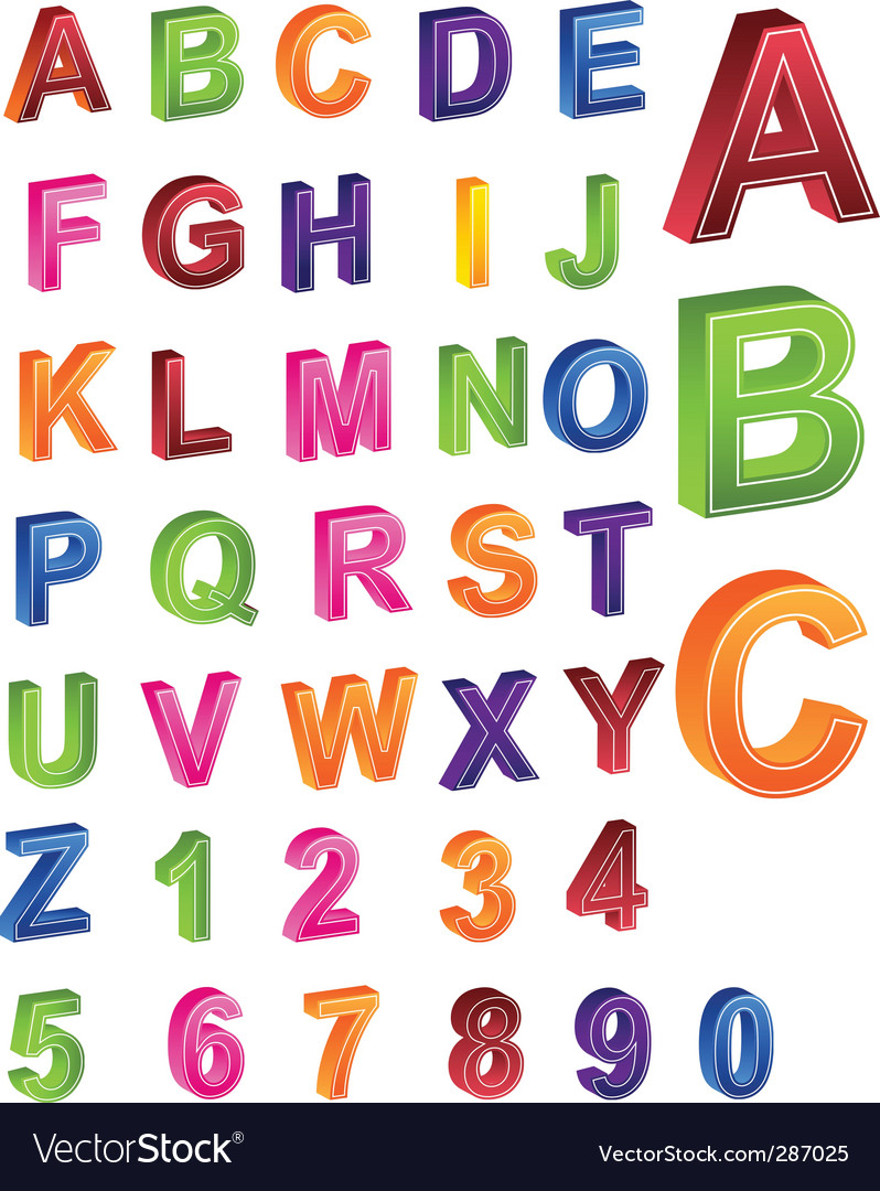 alphabet 3d letters