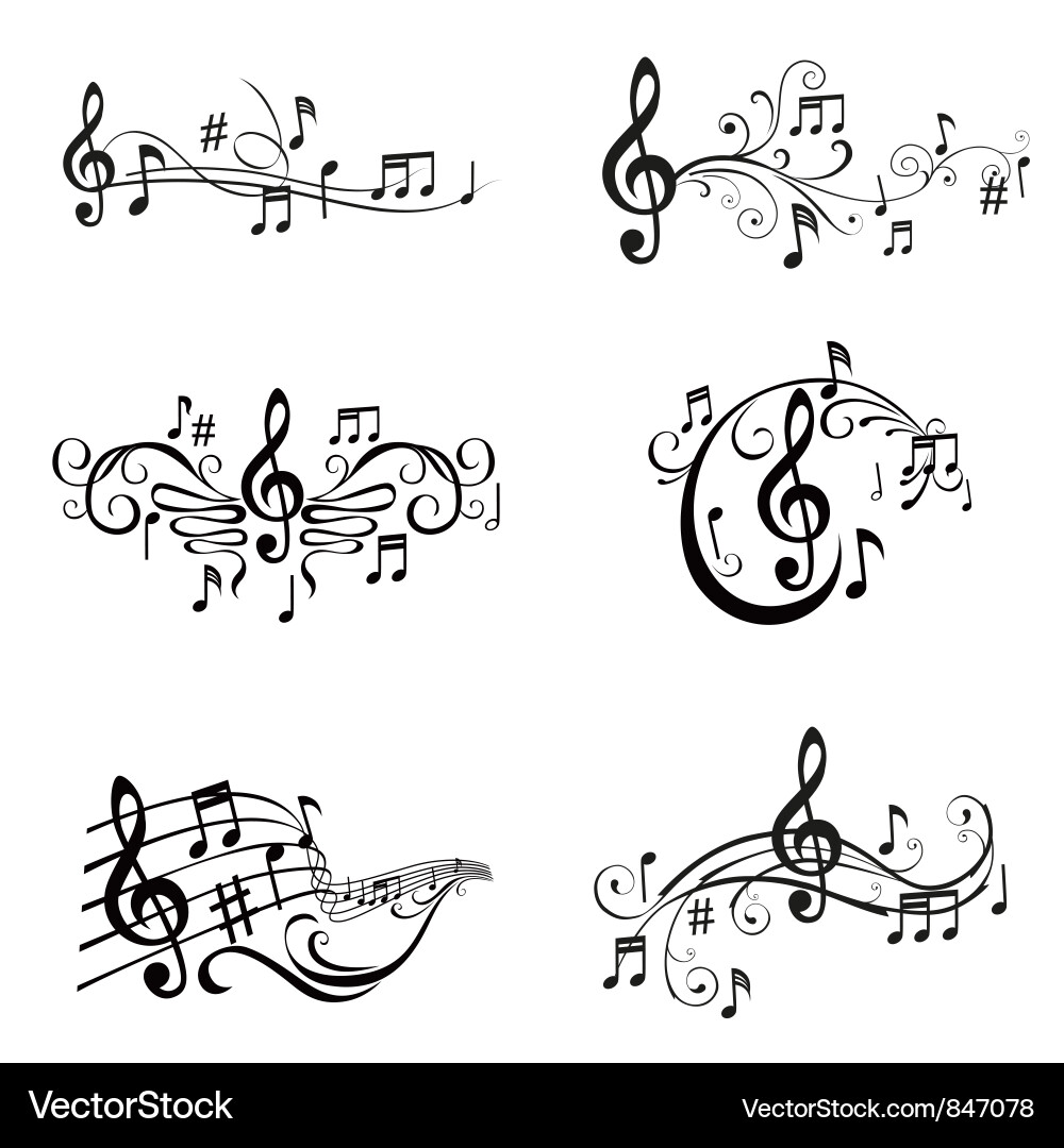 Vector Fonts on Set Of Musical Notes Vector 847078   By Woodhouse84