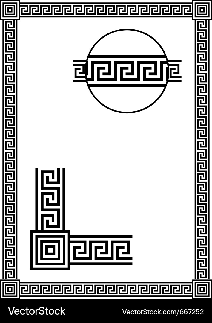 Free Vector Frame on Frame With Ancient Greek Meander Pattern Vector 667252   By Advrt