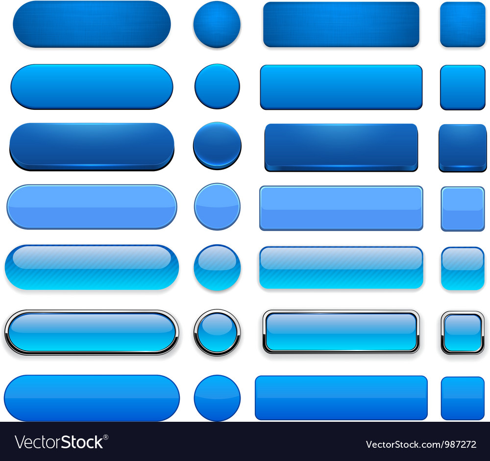 Free Vector  Buttons on Blue High Detailed Modern Web Buttons Vector 987272   By Vjom