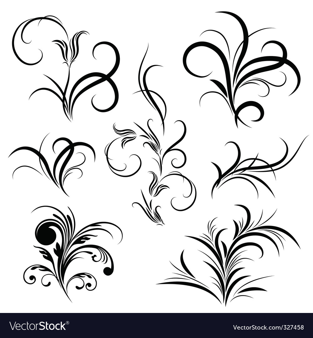 Set of flower pattern tattoo