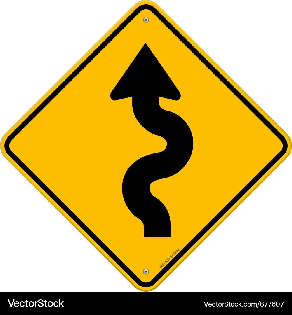 Free Vector Traffic on Winding Road Sign Vector 877607 By Nikdoorg