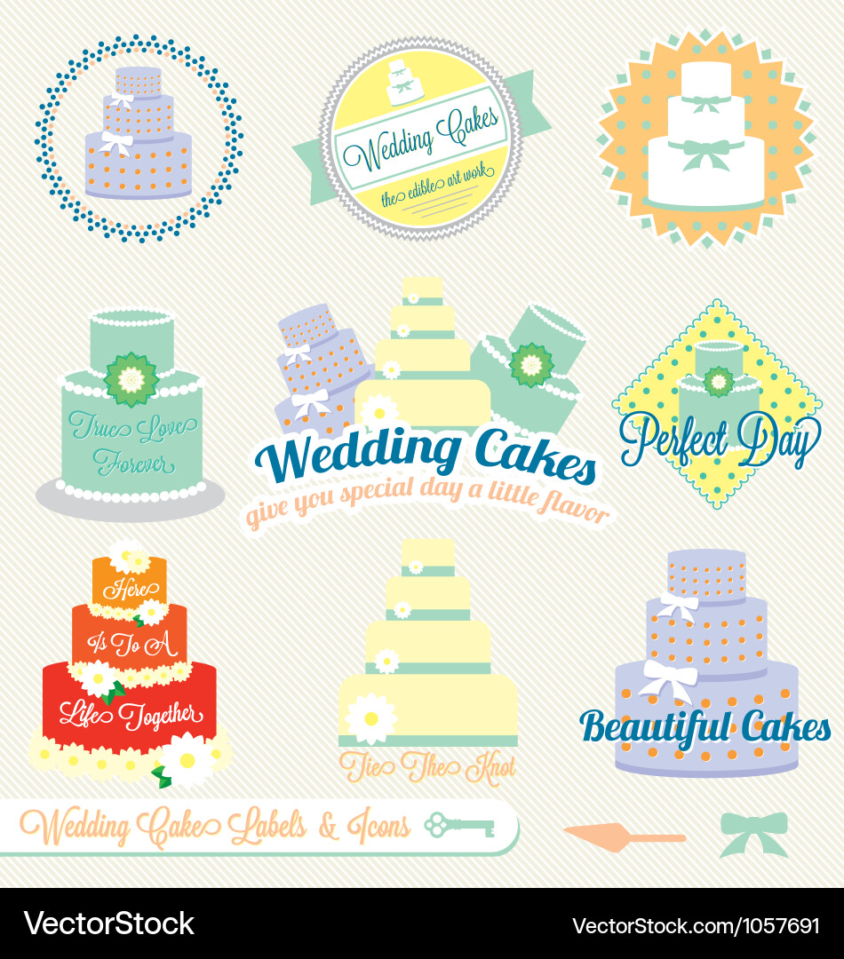 Free Wedding Vector on Wedding Cake Labels Vector 1057691   By Jamesdaniels