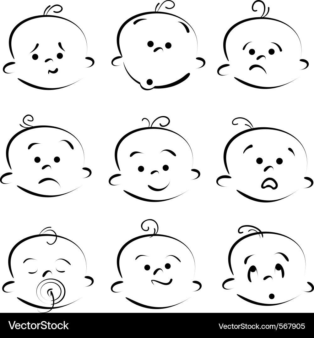 Free Vector Download on Cartoon Baby Face Vector 567905   By Serg Wsq