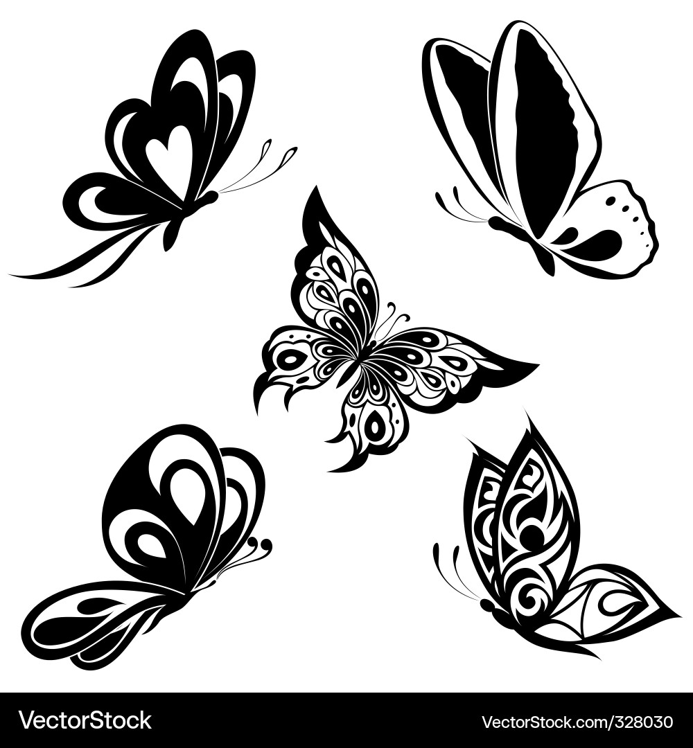 Tattoo butterflies vector