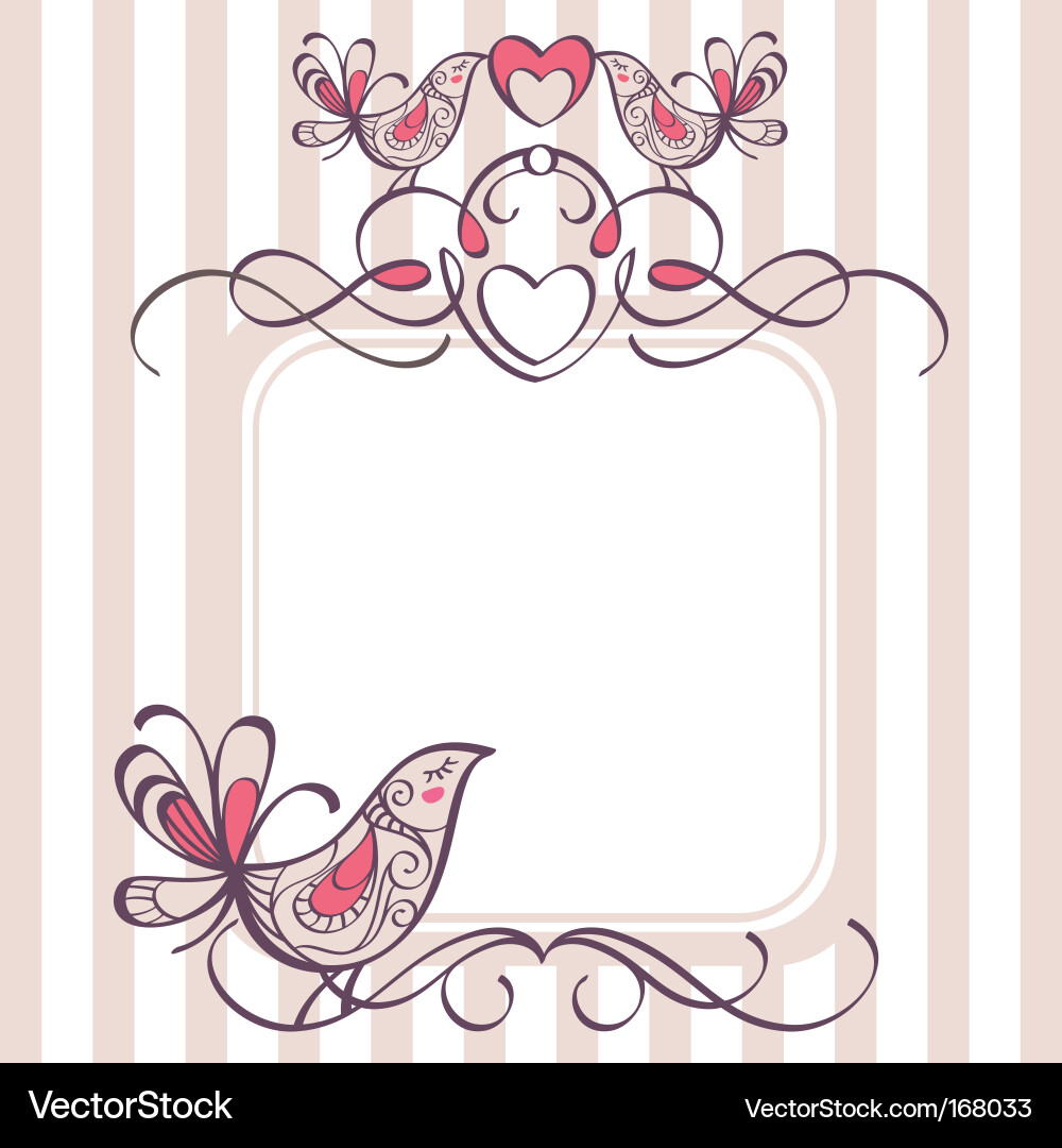 Free Download Vector on Wedding Frame With Cute Birds Vector 168033   By Elfy