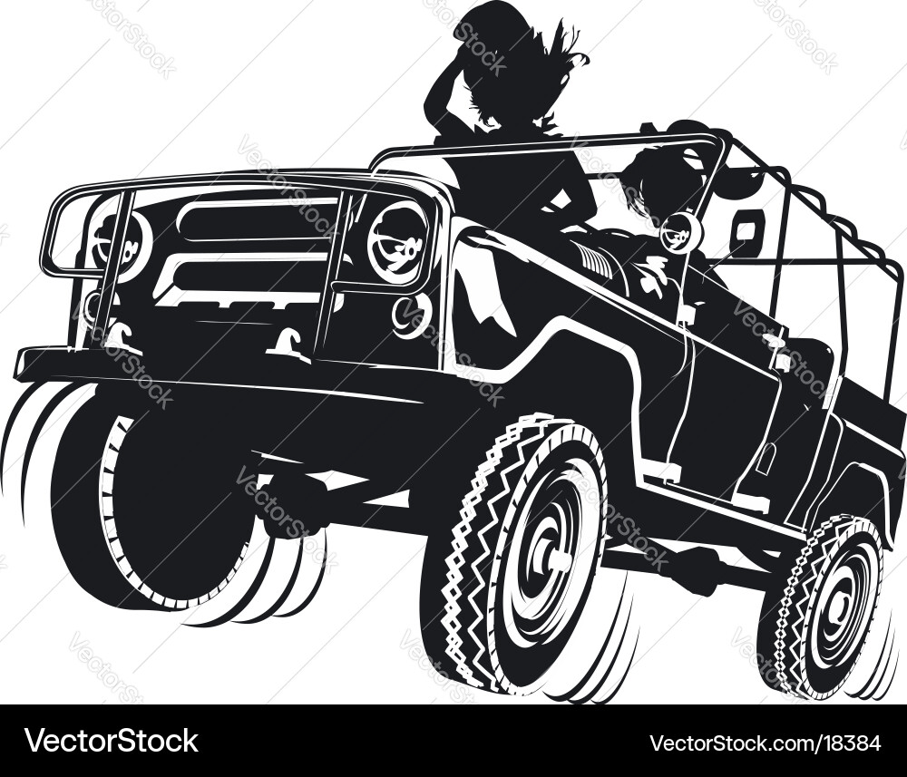 Russian jeep silhouette vector