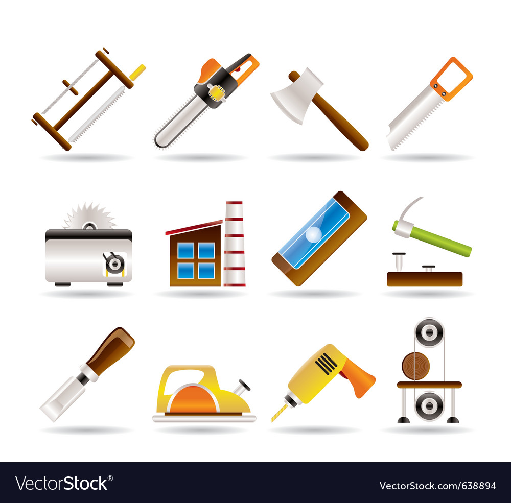 Tools Vector on Industry And Woodworking Tools Icons Vector 638894 By Stoyanh