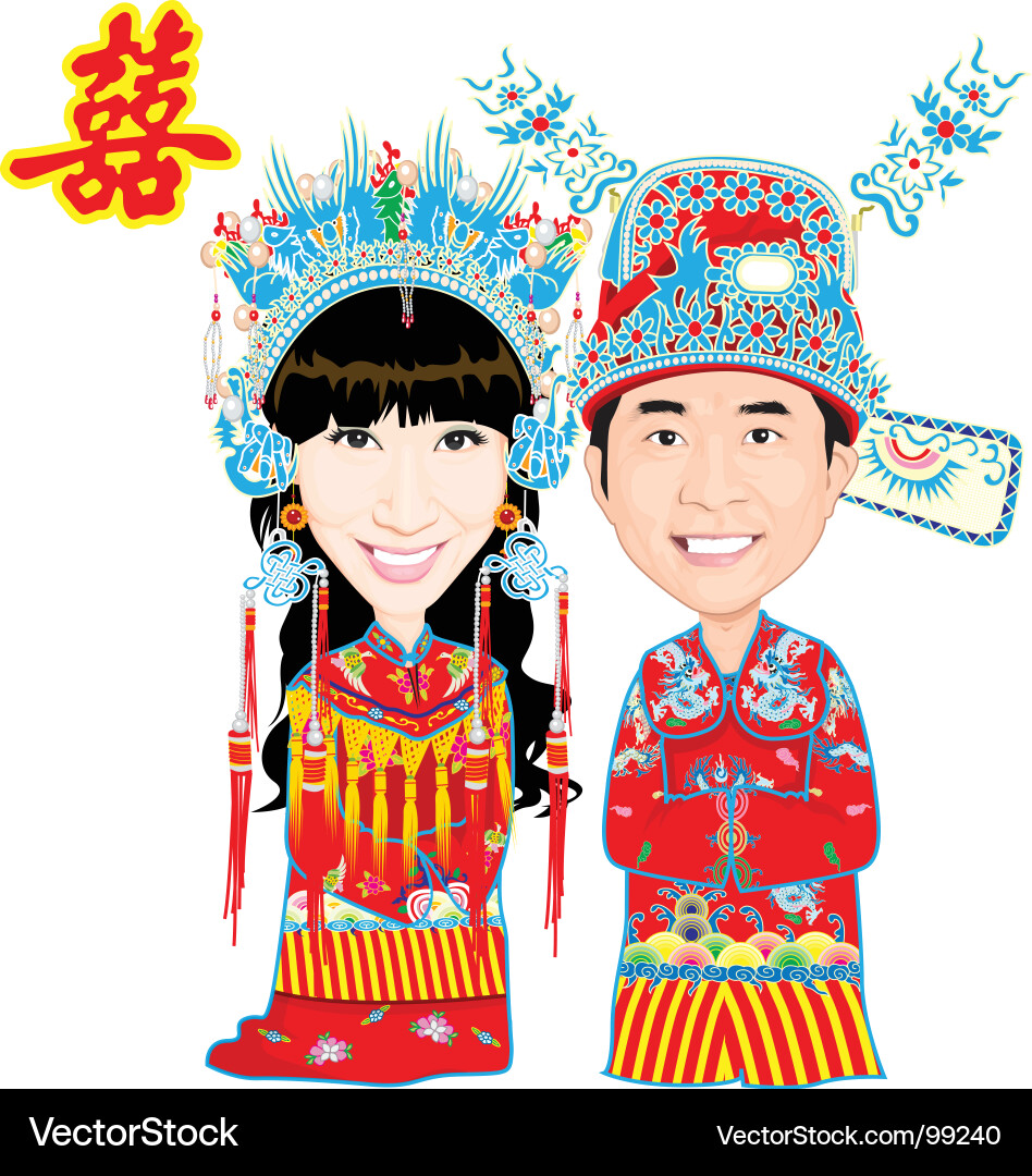 Chinese wedding vector by vektorisasi