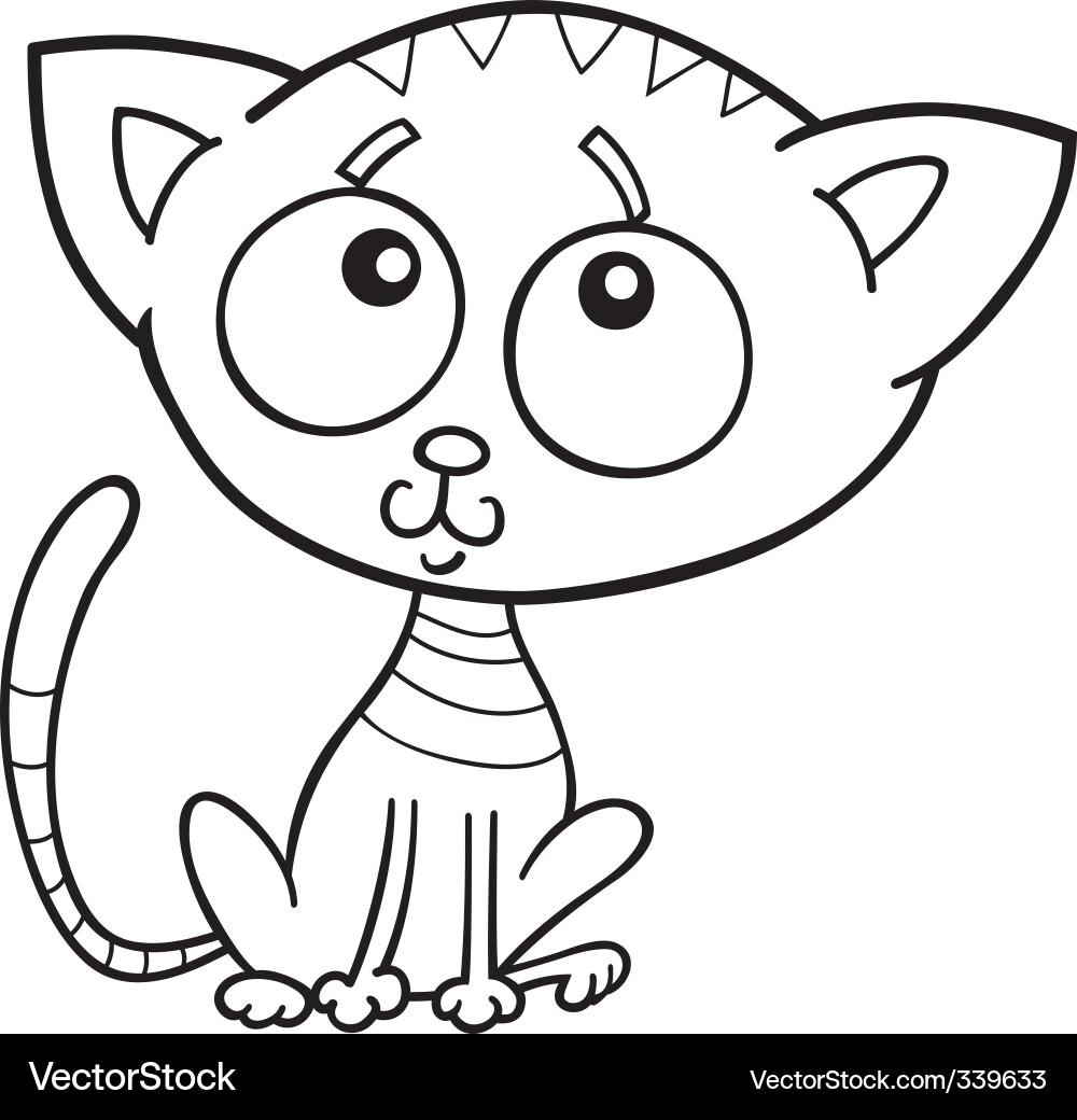 Cool Coloring on Cute Kitten For Coloring Book Vector 339633   By Igor Zakowski