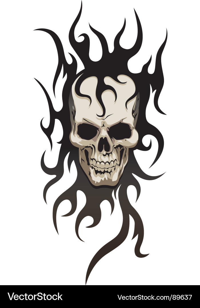 Skull tribal tattoo vector