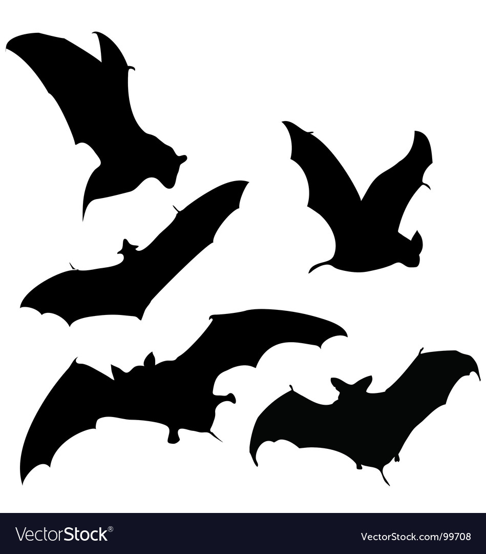 Flying bats silhouettes vector